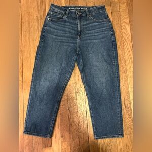 American Eagle Jeans  Med-Dark Wash Mom Jeans size 8 XShort Relaxed Fit